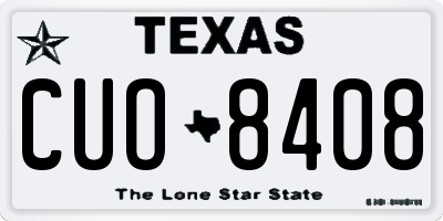 TX license plate CUO8408