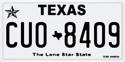 TX license plate CUO8409