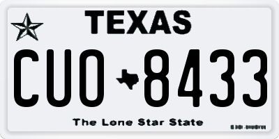 TX license plate CUO8433
