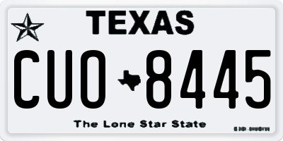TX license plate CUO8445