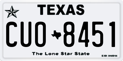 TX license plate CUO8451