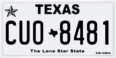 TX license plate CUO8481