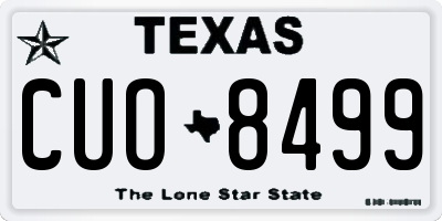 TX license plate CUO8499