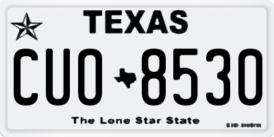 TX license plate CUO8530