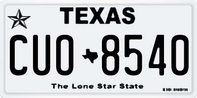TX license plate CUO8540
