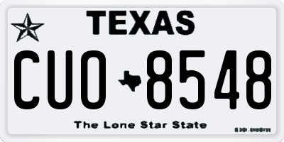 TX license plate CUO8548