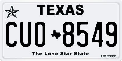 TX license plate CUO8549