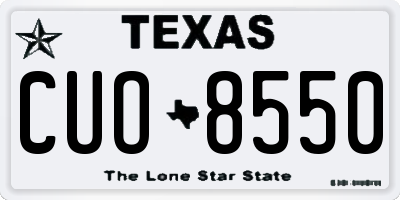 TX license plate CUO8550