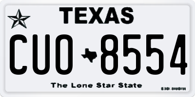 TX license plate CUO8554