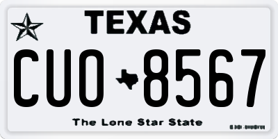TX license plate CUO8567