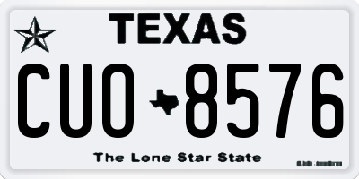 TX license plate CUO8576