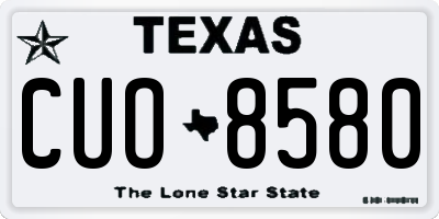 TX license plate CUO8580