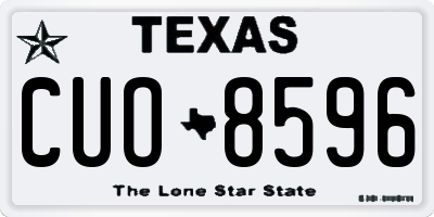 TX license plate CUO8596
