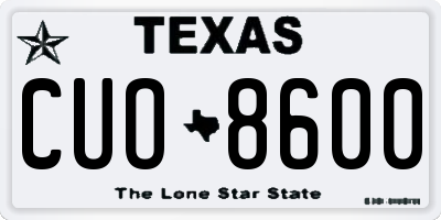 TX license plate CUO8600