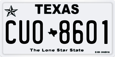 TX license plate CUO8601