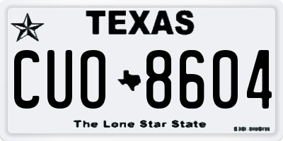 TX license plate CUO8604