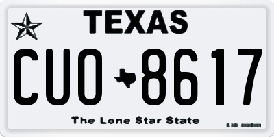 TX license plate CUO8617