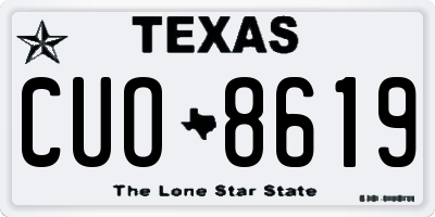 TX license plate CUO8619