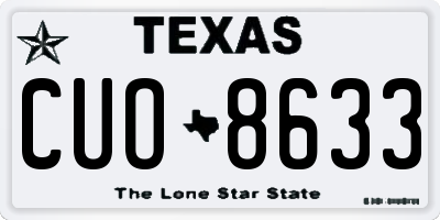 TX license plate CUO8633