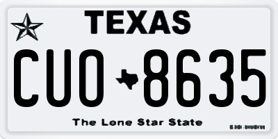 TX license plate CUO8635