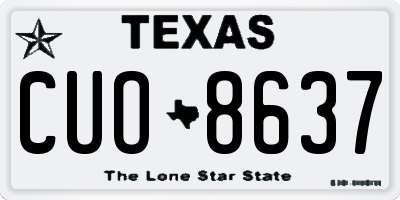TX license plate CUO8637