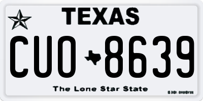 TX license plate CUO8639