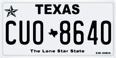 TX license plate CUO8640