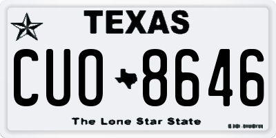 TX license plate CUO8646