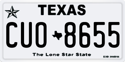 TX license plate CUO8655