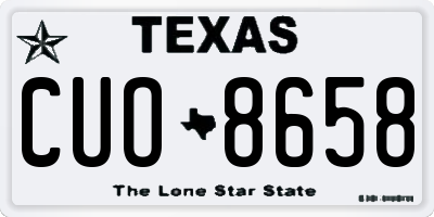 TX license plate CUO8658