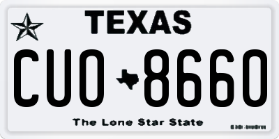 TX license plate CUO8660