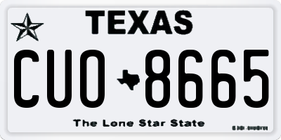 TX license plate CUO8665