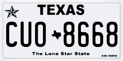 TX license plate CUO8668