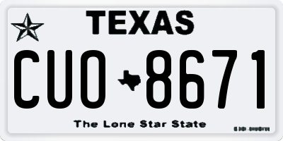 TX license plate CUO8671