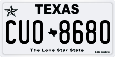 TX license plate CUO8680