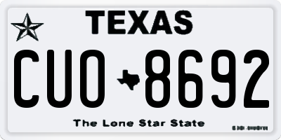 TX license plate CUO8692