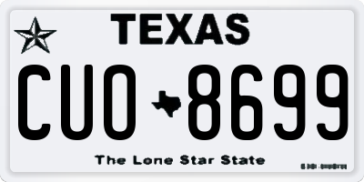 TX license plate CUO8699