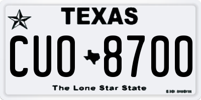 TX license plate CUO8700