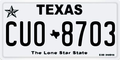TX license plate CUO8703