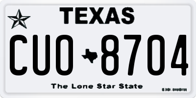 TX license plate CUO8704