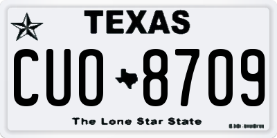 TX license plate CUO8709