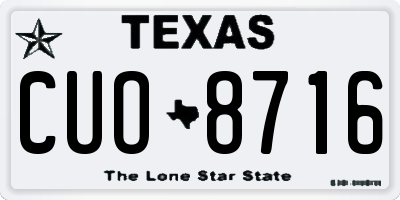 TX license plate CUO8716