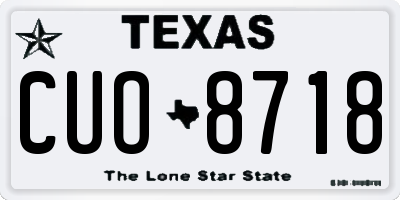 TX license plate CUO8718