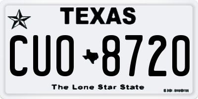 TX license plate CUO8720