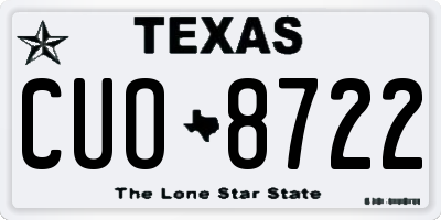 TX license plate CUO8722