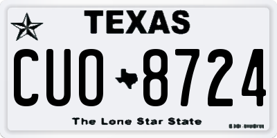 TX license plate CUO8724