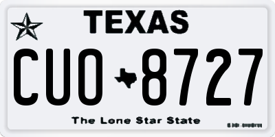 TX license plate CUO8727