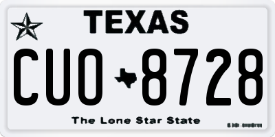TX license plate CUO8728