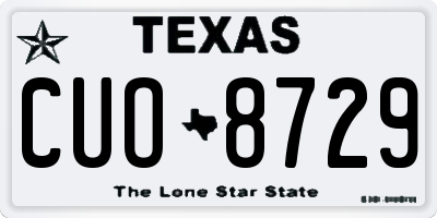 TX license plate CUO8729