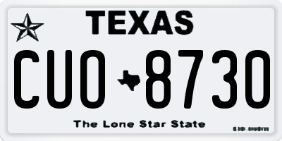 TX license plate CUO8730